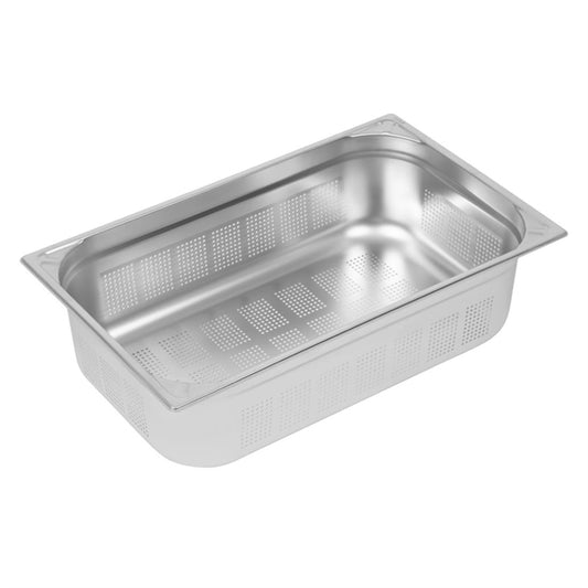Vogue Heavy Duty Stainless Steel Perforated 1/1 Gastronorm Tray 150mm dy176