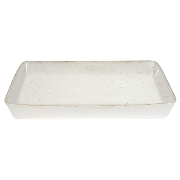 Churchill Stonecast Hints Rectangular Baking Dishes Barley White 325 x 530mm (2 Pack) dy202