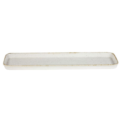 Churchill Stonecast Hints Rectangular Flat Trays Barley White 150 x 530mm (4 Pack) dy204