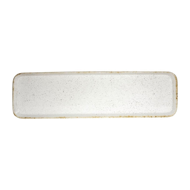 Churchill Stonecast Hints Rectangular Flat Trays Barley White 150 x 530mm (4 Pack) dy204
