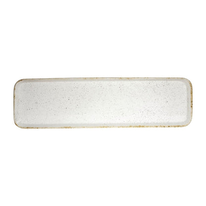 Churchill Stonecast Hints Rectangular Flat Trays Barley White 150 x 530mm (4 Pack) dy204