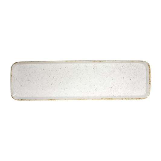 Churchill Stonecast Hints Rectangular Flat Trays Barley White 150 x 530mm (4 Pack) dy204