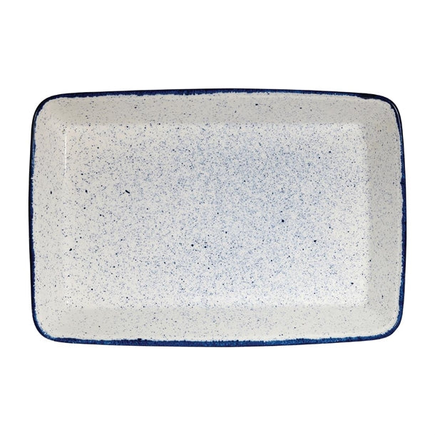 Churchill Stonecast Hints Rectangular Baking Dishes Indigo Blue 250 x 380mm (4 Pack) dy207