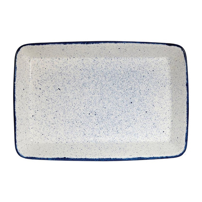Churchill Stonecast Hints Rectangular Baking Dishes Indigo Blue 250 x 380mm (4 Pack) dy207