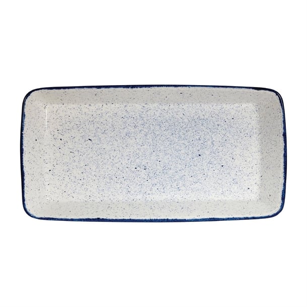 Churchill Stonecast Hints Rectangular Baking Dishes Indigo Blue 325 x 530mm (2 Pack) dy208
