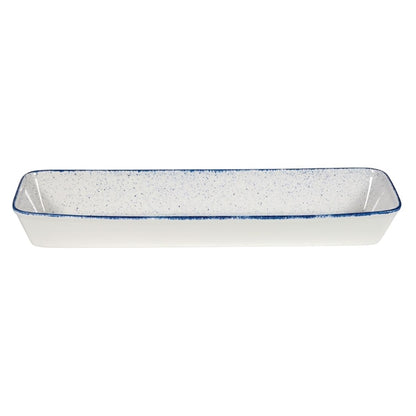 Churchill Stonecast Hints Rectangular Baking Dishes Indigo Blue 160 x 530mm (2 Pack) dy209