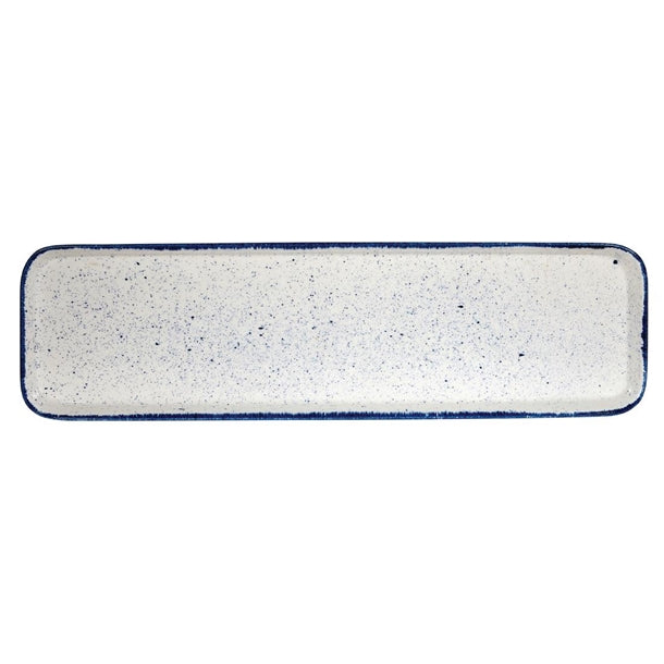 Churchill Stonecast Hints Rectangular Flat Trays Indigo Blue 150x 530mm (4 Pack) dy210