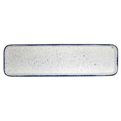 Churchill Stonecast Hints Rectangular Flat Trays Indigo Blue 150x 530mm (4 Pack) dy210