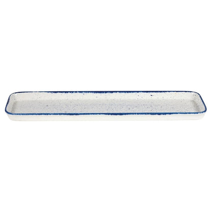 Churchill Stonecast Hints Rectangular Flat Trays Indigo Blue 150x 530mm (4 Pack) dy210