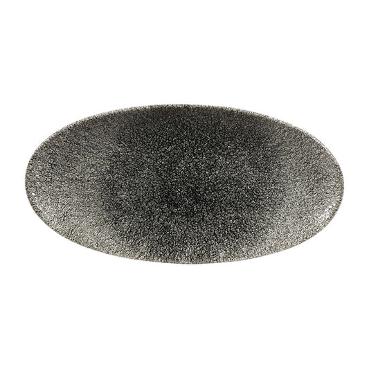 Churchill Studio Prints Raku Oval Plates Quartz Black 299mm (12 Pack) dy212