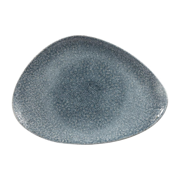 Churchill Studio Prints Raku Triangular Plates Topaz Blue 356mm (6 Pack) dy221