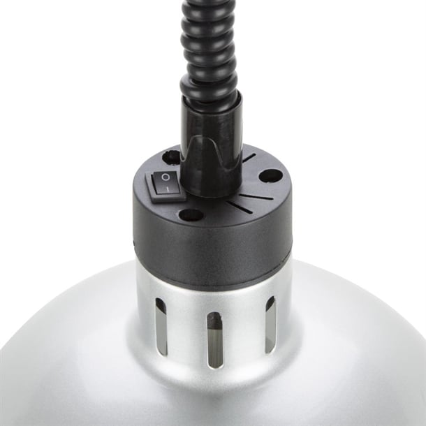 Buffalo Retractable Dome Heat Lamp Silver 2.5kW dy461