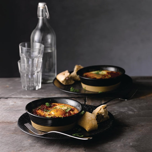 Churchill Black Igneous Stoneware Pie Dishes 160mm (6 Pack) dy784