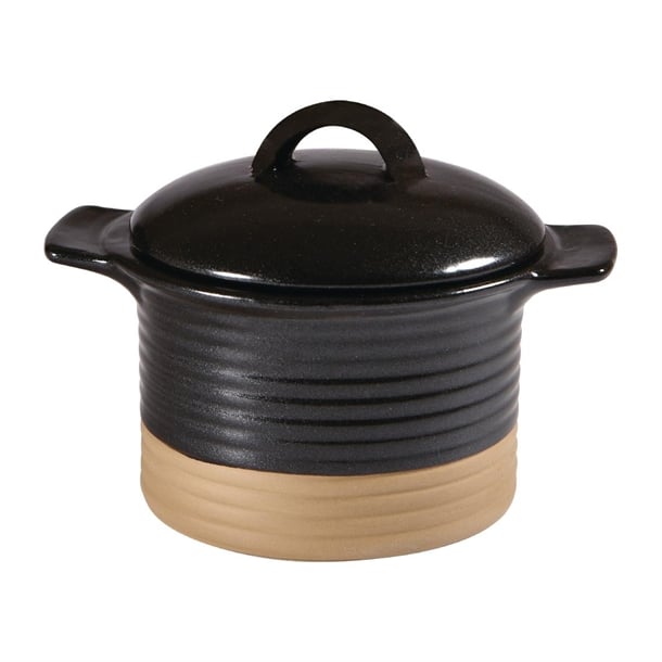 Churchill Black Igneous Cocotte 350ml 12oz (6 Pack) dy788