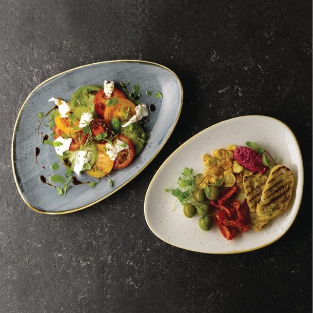 Churchill Stonecast Triangular Plates Blueberry 304mm (6 Pack) dy796