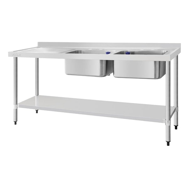 Vogue Double Sink Left Hand Drainer 1800mm dy828
