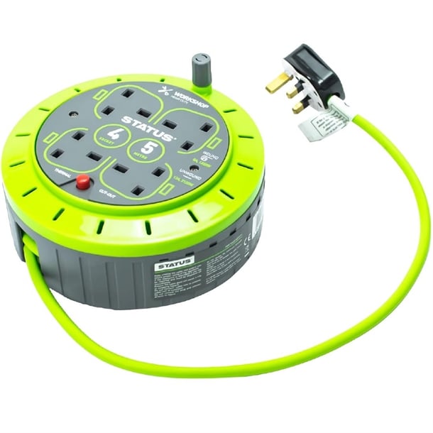 Status 4 Socket Cable Reel with Thermal Cut Out 13Amp 5m dz472