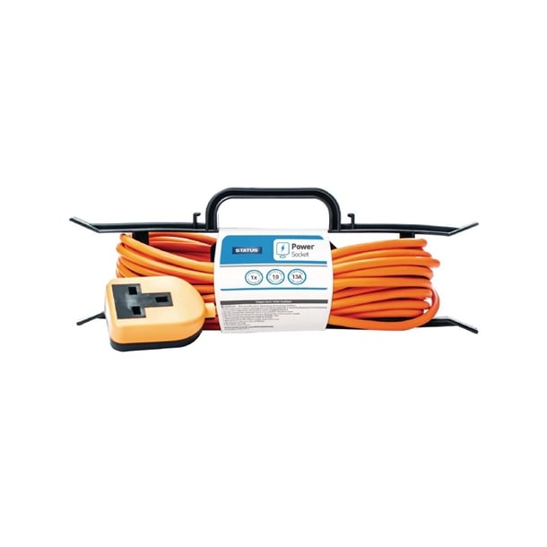 Status Heavy Duty Extention Socket Lead with Orange Plug 10m dz475