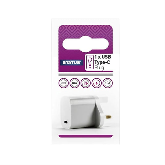 Status 1 Port USB-C Power Adapter White dz478