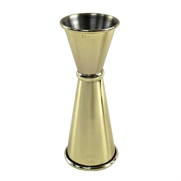 Beaumont Gold Plated Banded Jigger 25ml/35ml/50ml dz781