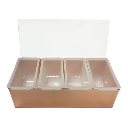 Beaumont 4 Compartment Condiment Holder Copper Plated dz786