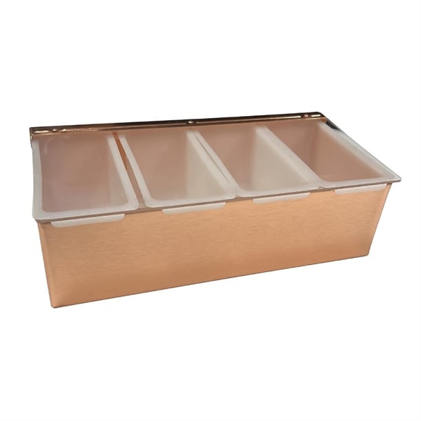 Beaumont 4 Compartment Condiment Holder Copper Plated dz786