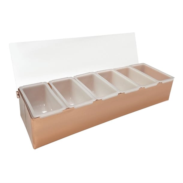 Beaumont 6 Compartment Condiment Holder Copper Plated dz787