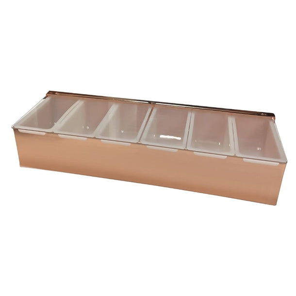 Beaumont 6 Compartment Condiment Holder Copper Plated dz787
