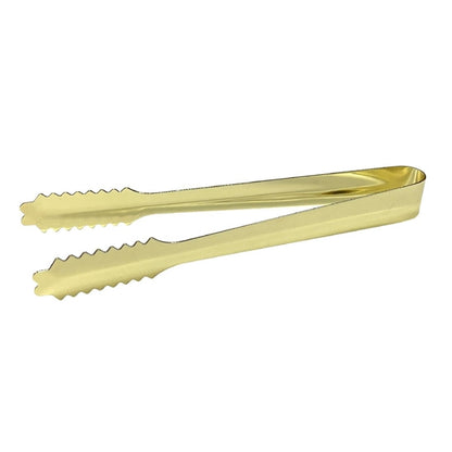 Beaumont Stainless Steel Ice Tongs Gold Plated 7'' dz789