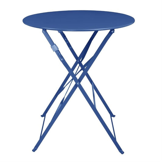 Bolero Perth Dark Navy Pavement Style Steel Table Round 600mm dz875
