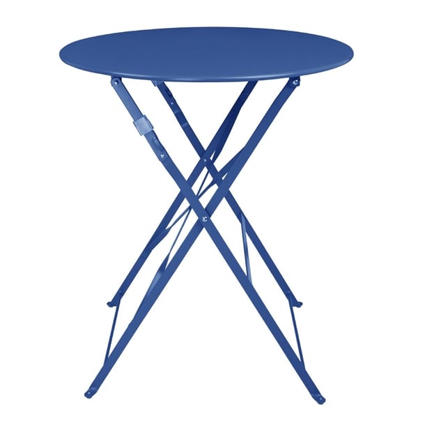 Bolero Perth Dark Navy Pavement Style Steel Table Round 600mm dz875