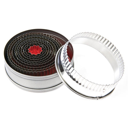Vogue Round Fluted Pastry Cutter Set (11 Pack) e019
