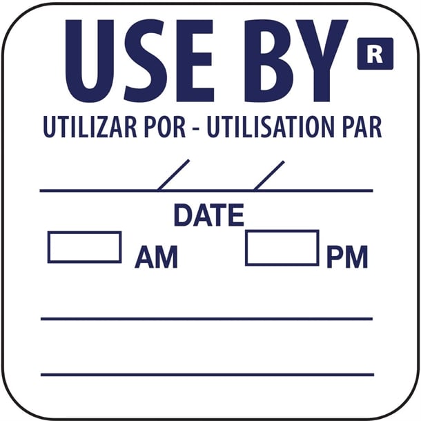 Hygiplas Removable Use By Labels (1000 Pack) e150