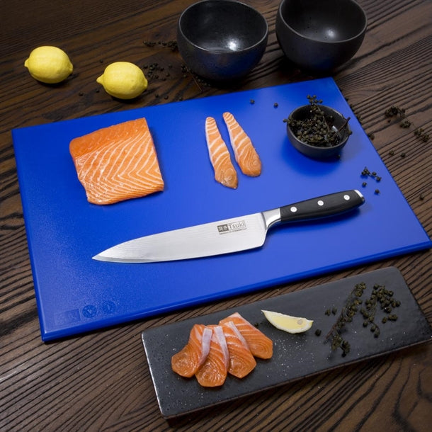 Hygiplas High Density Antibacterial Blue Chopping Board 455x305x12mm f159