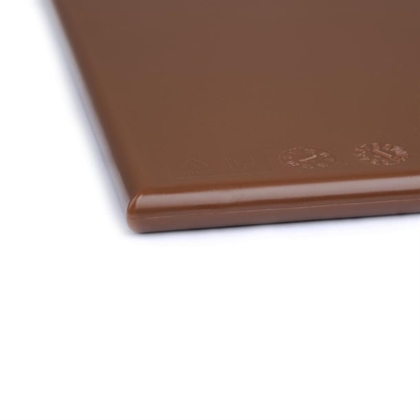 Hygiplas High Density Antibacterial Brown Chopping Board 455x305x12mm f160