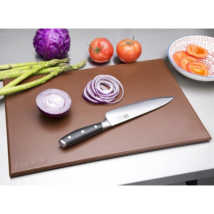 Hygiplas High Density Antibacterial Brown Chopping Board 455x305x12mm f160