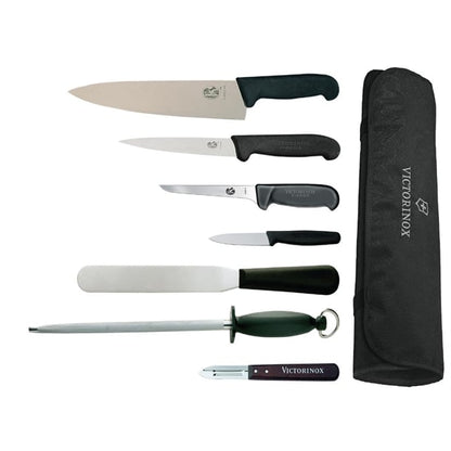 Victorinox, Hygiplas & Vogue 7-Piece Knife Set with 21.5cm Chef Knife f221