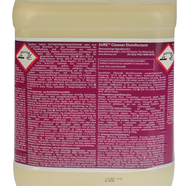 SURE Cleaner and Disinfectant Concentrate 5Ltr cx833