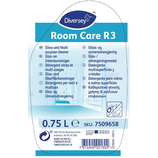 Room Care R3 Glass and Multi-Surface Cleaner Ready To Use 750ml cx809