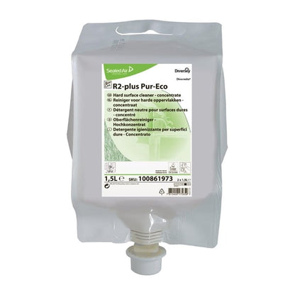 Room Care R2-plus Pur-Eco Hard Surface Cleaner and Disinfectant Concentrate 1.5Ltr (2 Pack) fa273