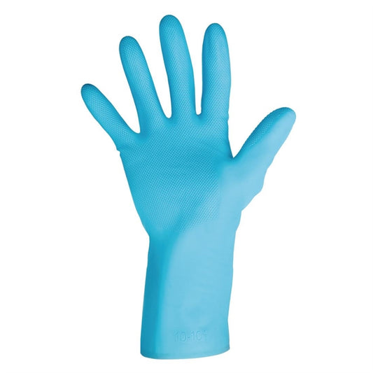 MAPA Vital 117 Liquid-Proof Light-Duty Janitorial Gloves Blue p_fa291