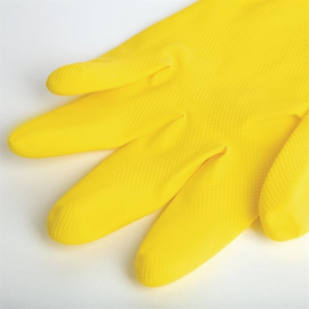 MAPA Vital 124 Liquid-Proof Light-Duty Janitorial Gloves Yellow p_fa292