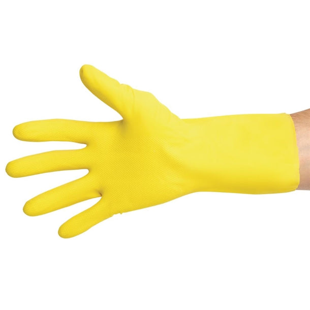 MAPA Vital 124 Liquid-Proof Light-Duty Janitorial Gloves Yellow p_fa292