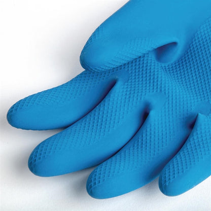 MAPA Alto 405 Liquid-Proof Heavy-Duty Janitorial Gloves Blue and Yellow p_fa296