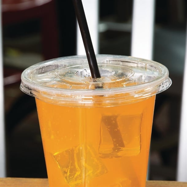 Fiesta Compostable PLA Cold Cup Flat Lids 12oz / 16oz / 20oz (1000 Pack) fa346