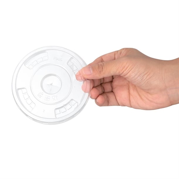 Fiesta Compostable PLA Cold Cup Flat Lids 12oz / 16oz / 20oz (1000 Pack) fa346