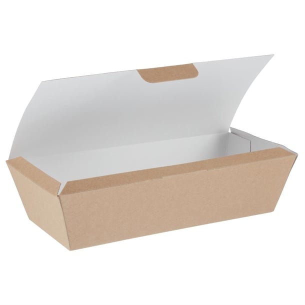 Colpac Compostable Kraft Food Boxes 250mm (150 Pack) fa363