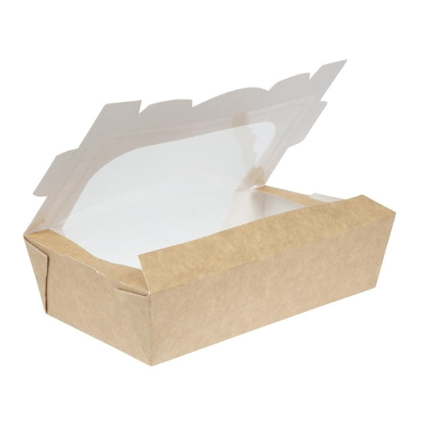 Colpac Recyclable Kraft Tuck-Top Salad Boxes With Window 1000ml (200 Pack) fa372