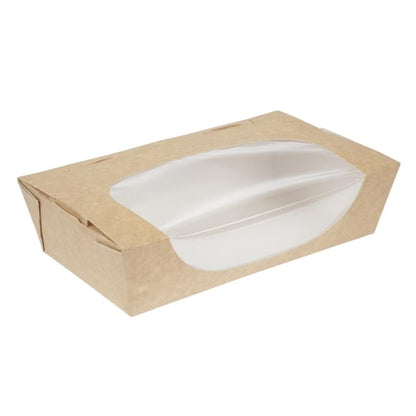 Colpac Recyclable Kraft Tuck-Top Salad Boxes With Window 1000ml (200 Pack) fa372