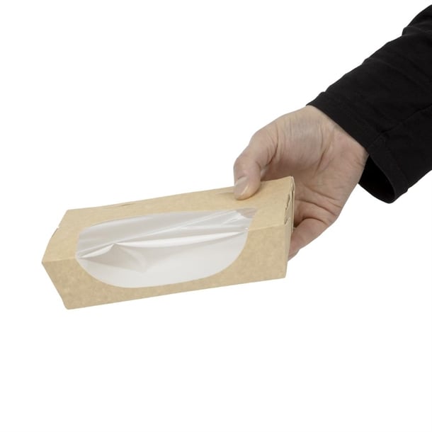 Colpac Recyclable Kraft Tuck-Top Salad Boxes With Window 1000ml (200 Pack) fa372